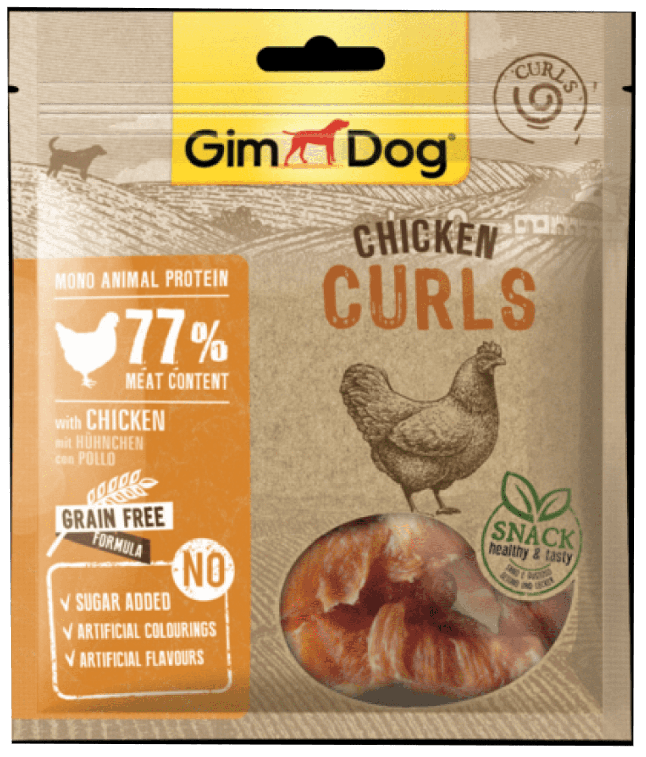 Thịt cuộn sấy GimDog Duck Curls-Chiken Curls 55g cho chó