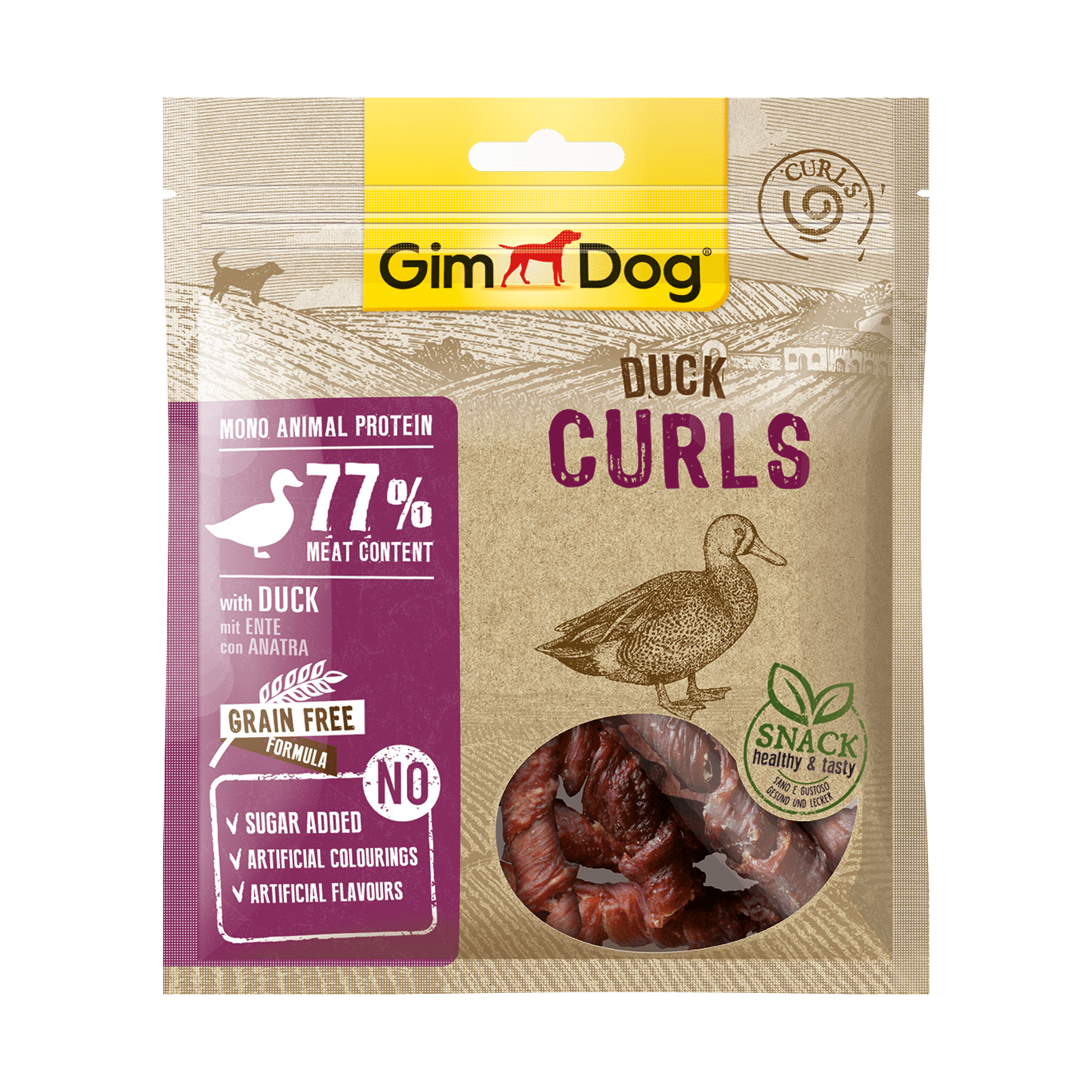 Thịt cuộn sấy GimDog Duck Curls-Chiken Curls 55g cho chó