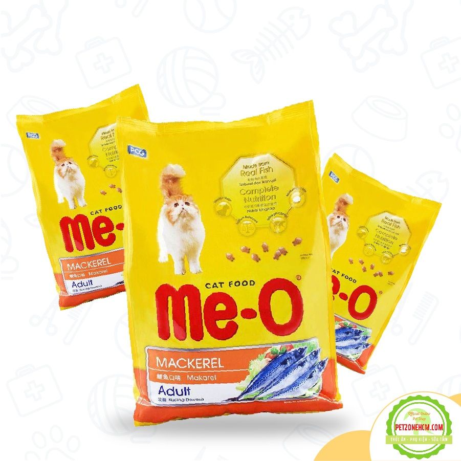 Thức Ăn Cho Mèo Me-O, Hương Vị Cá Thu, Mackerel, Mèo Trưởng Thành, Khối Lượng 350g