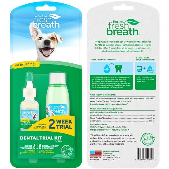 Combo vệ sinh răng miệng cho chó Tropiclean Fresh Breath Dental Trial Kit for Dogs