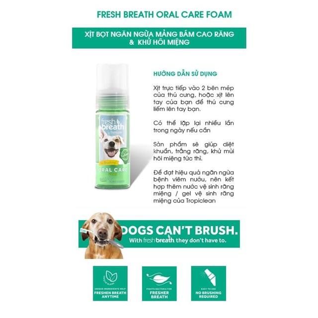 Chai xịt khử mùi hôi miệng cho chó  mèo Fresh Breath Oral Care Spray 118ml