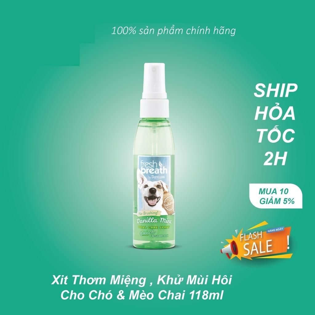 Chai xịt khử mùi hôi miệng cho chó  mèo Fresh Breath Oral Care Spray 118ml