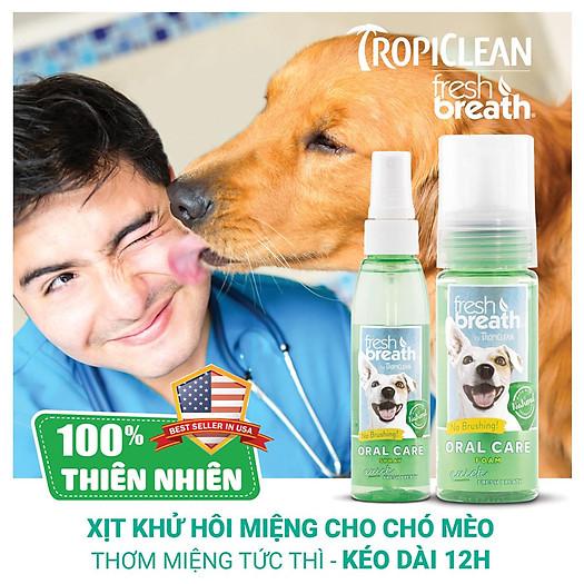 Chai xịt khử mùi hôi miệng cho chó  mèo Fresh Breath Oral Care Spray 118ml