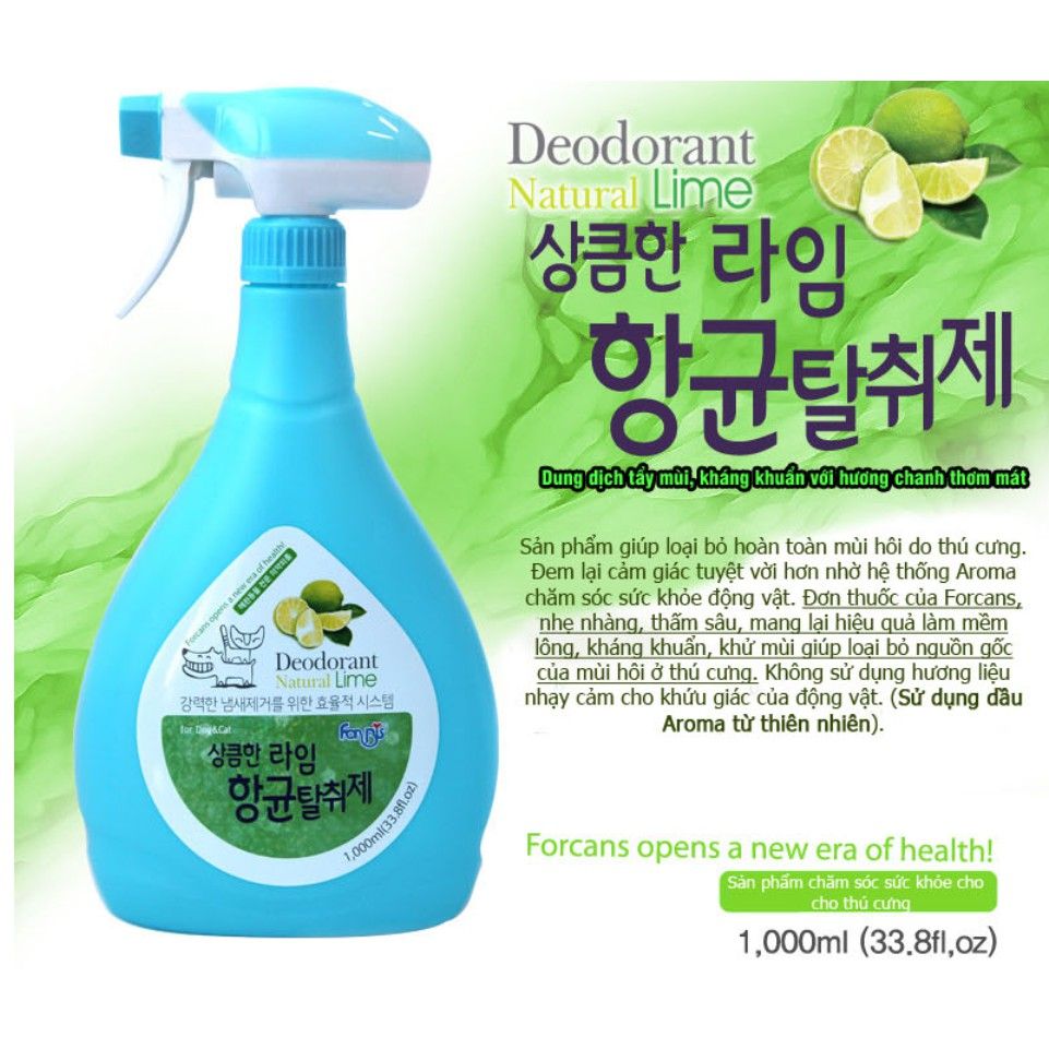 Dung dịch khử mùi chuồng Forans Hương Chanh 1000ml