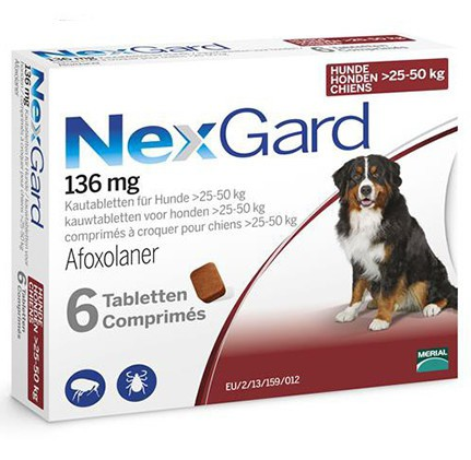 NEXGARD Phòng và trị ve , ghẻ, bò chét, demodex trên chó