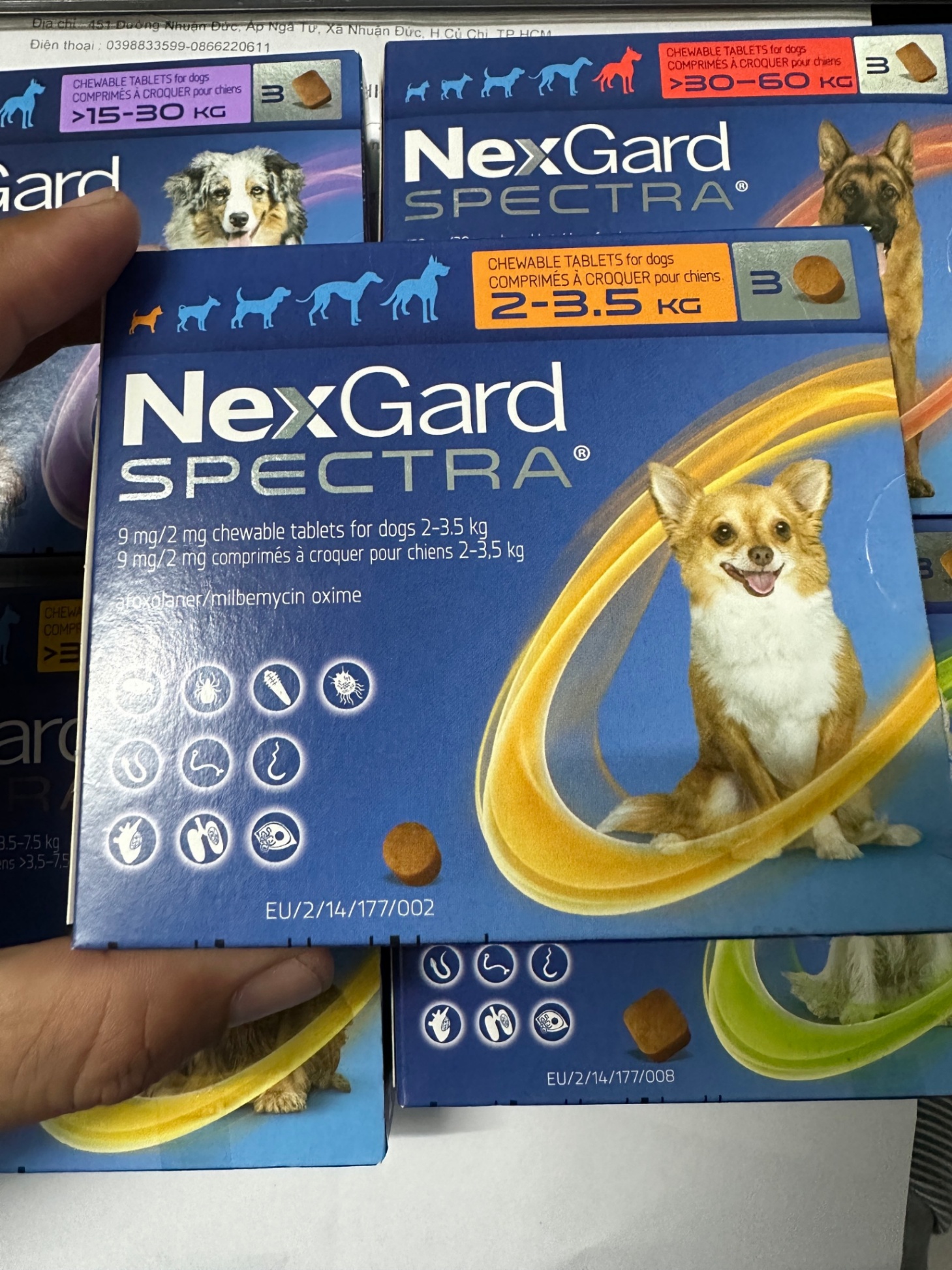 1 viên NexGard Spectra trị giun, ghẻ, viêm da, ve rận