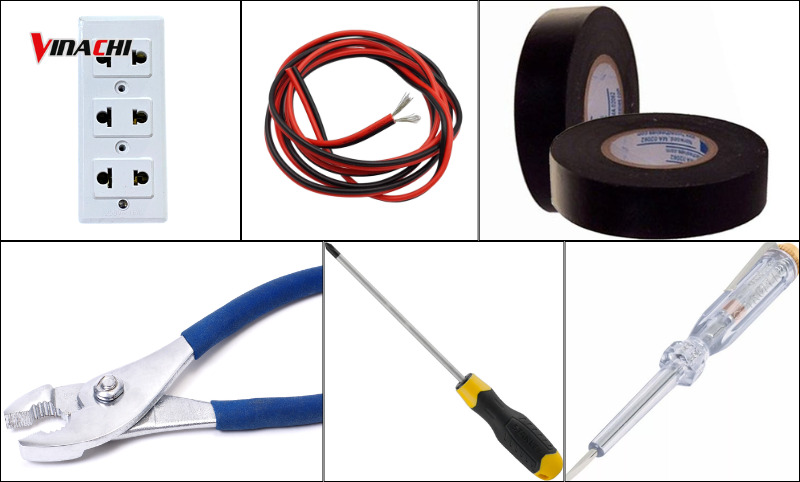 Dụng cụ cần chuẩn bị trước khi nối dây điện vào ổ cắm
