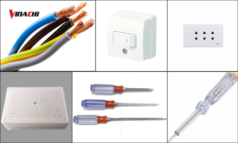 Một số dụng cụ cần chuẩn bị để đấu điện