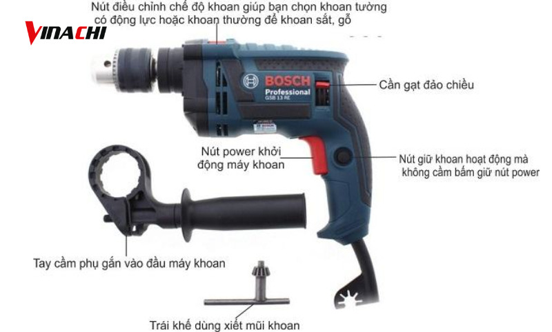 Một số nút chức năng trên máy khoan