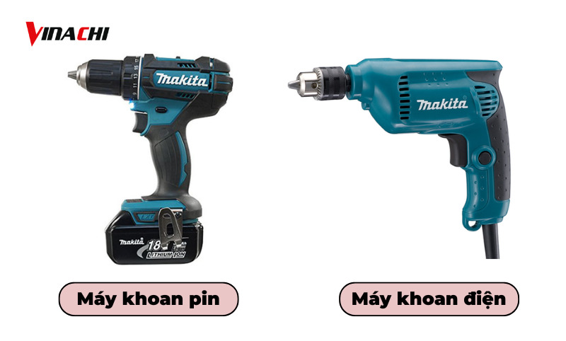 Máy khoan pin và máy khoan điện