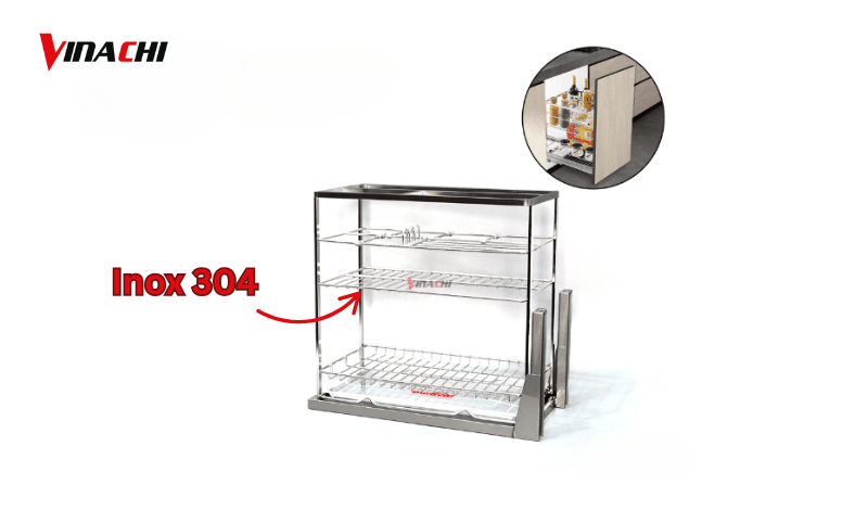 Nên lựa chọn giá gia vị làm từ chất liệu chuẩn inox 304