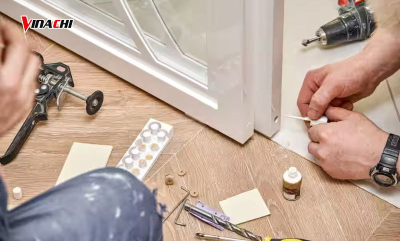 Lắp lại cửa vào ray trượt