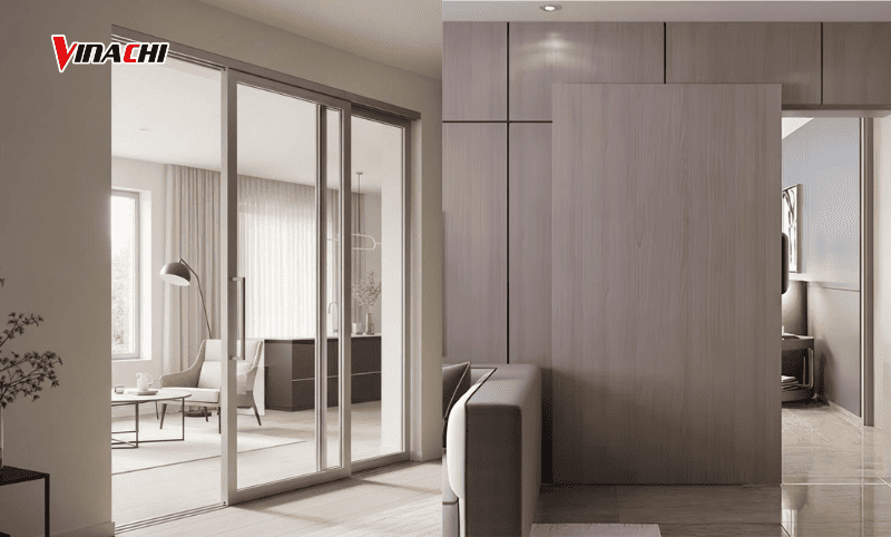 Cửa lùa giúp tối ưu diện tích sử dụng