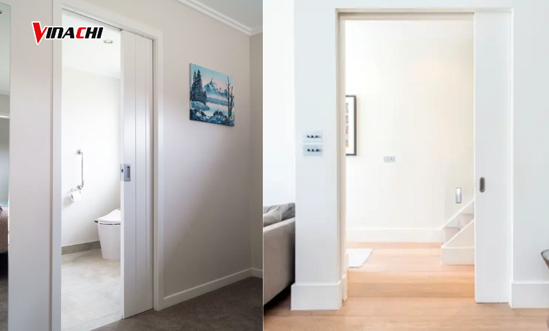 Cửa lùa thiết kế âm tường vận hành êm ái, nhẹ nhàng