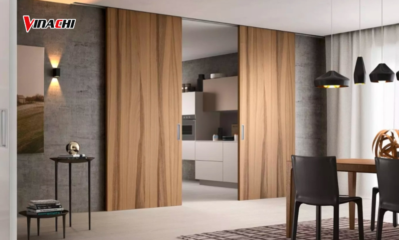 Cửa lùa gỗ công nghiệp