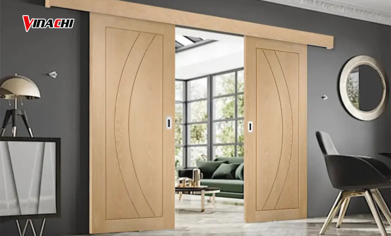 Cửa lùa gỗ 2 cánh