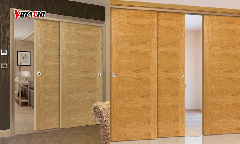 Cửa lùa gỗ tự nhiên