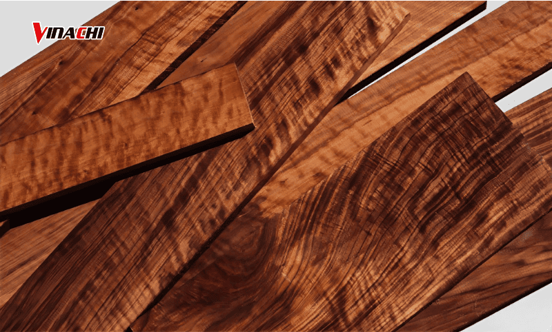 Gỗ óc chó sở hữu màu sắc tự nhiên, vân gỗ rõ nét