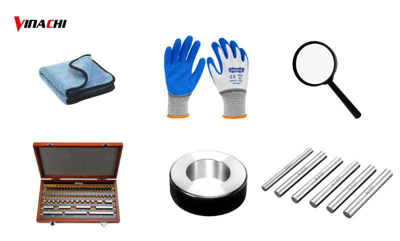 Một số dụng cụ cần chuẩn bị để hiệu chuẩn thước kẹp