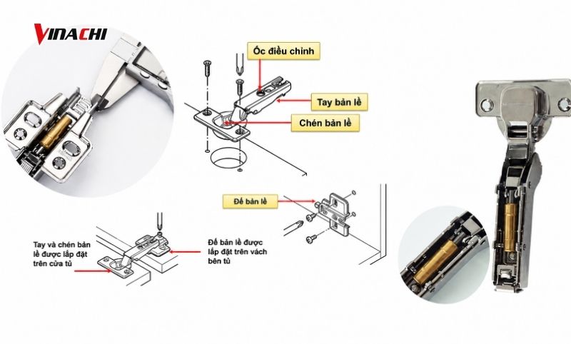 Cấu tạo bản lề giảm chấn