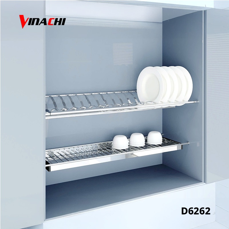 D6262 - Bộ giá bát đĩa cố định 2 tầng chữ V inox 304 Duraval D6262.png