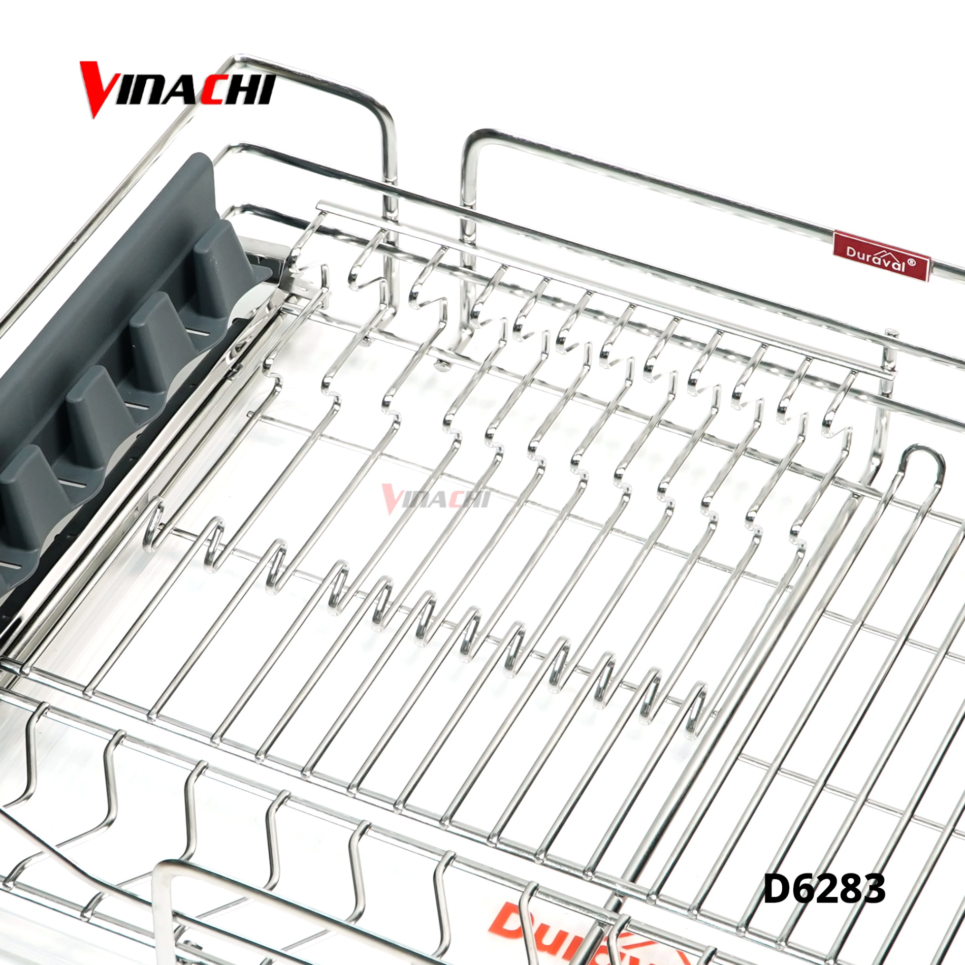 D6283 - Giá bát đĩa đa năng nan ovan inox 304 Duraval D6283.jpg