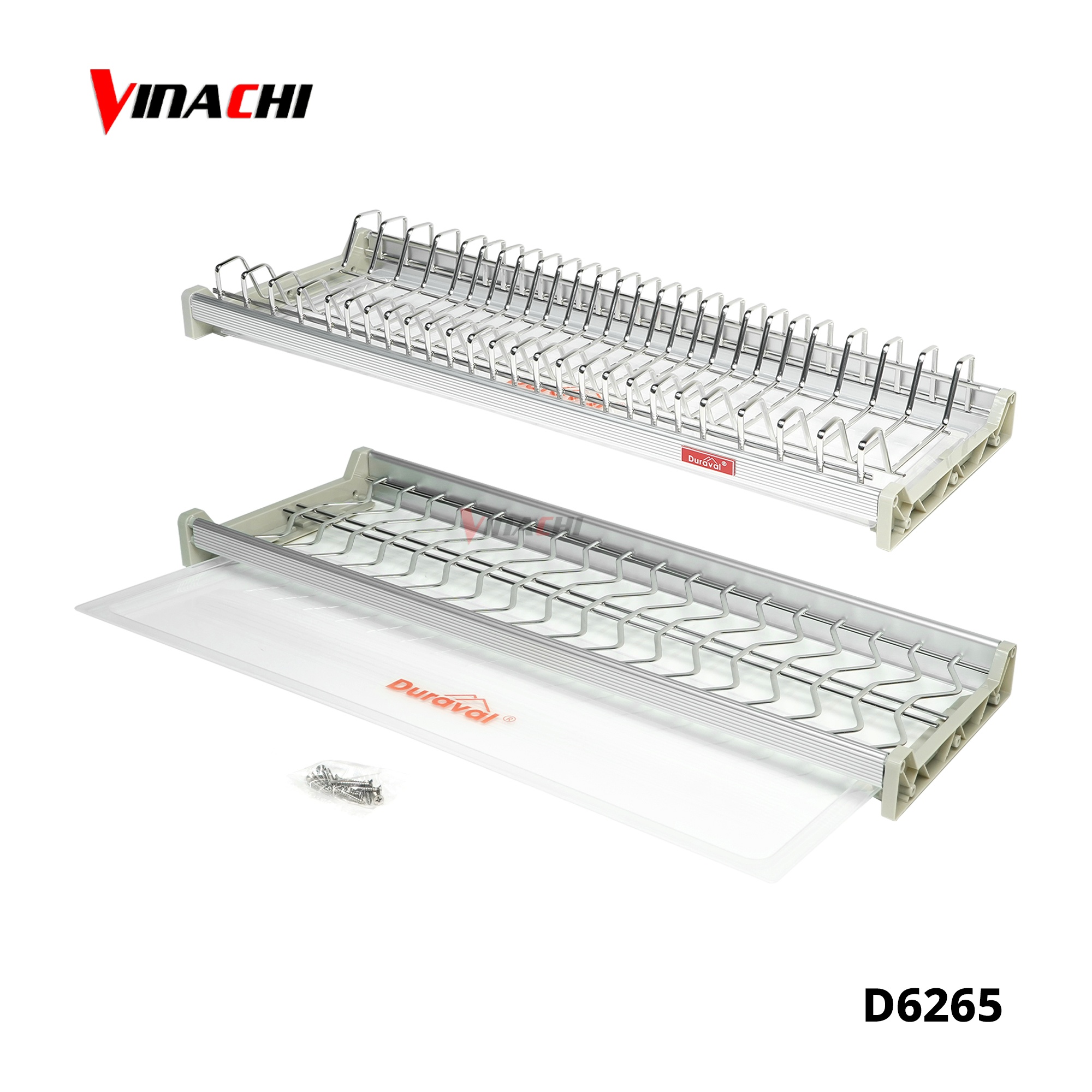 D6265 - Bộ 2 giá bát cố định nan ovan inox 304 Duraval D6265.jpg