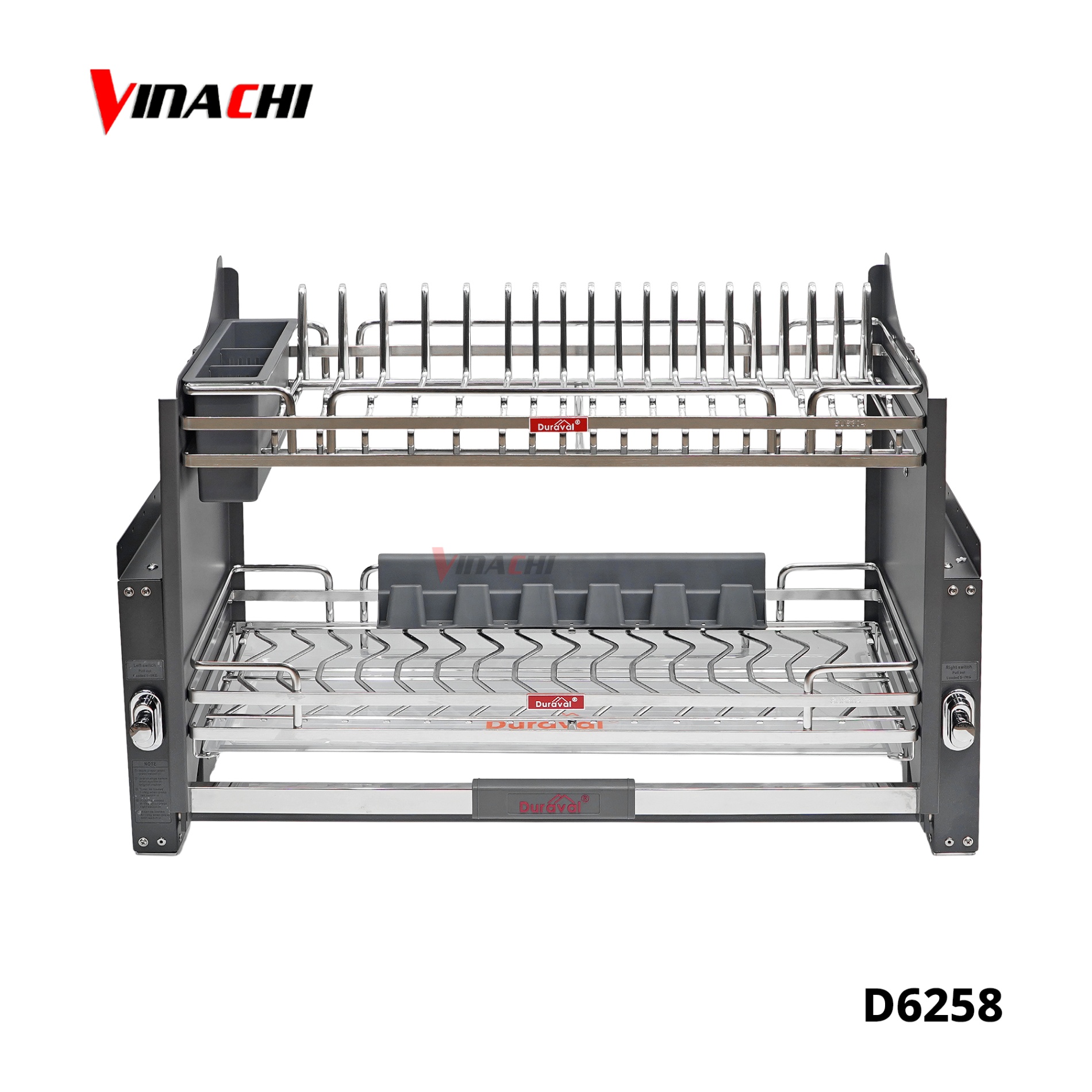 D6258 - Giá bát nâng hạ nan ovan inox 304 kèm ống đũa Duraval D6258.jpg