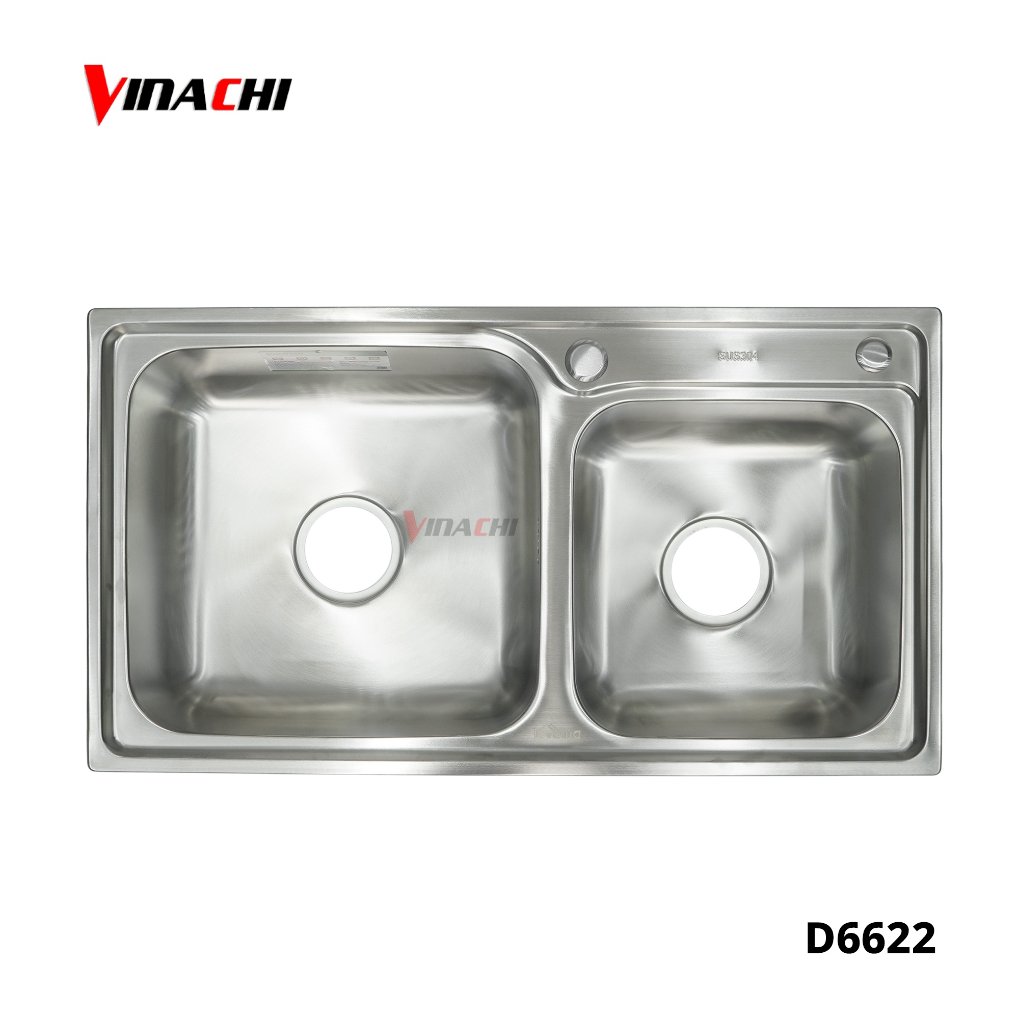 D6622 - Chậu rửa 2 hố inox 304 Duraval D6622.jpg