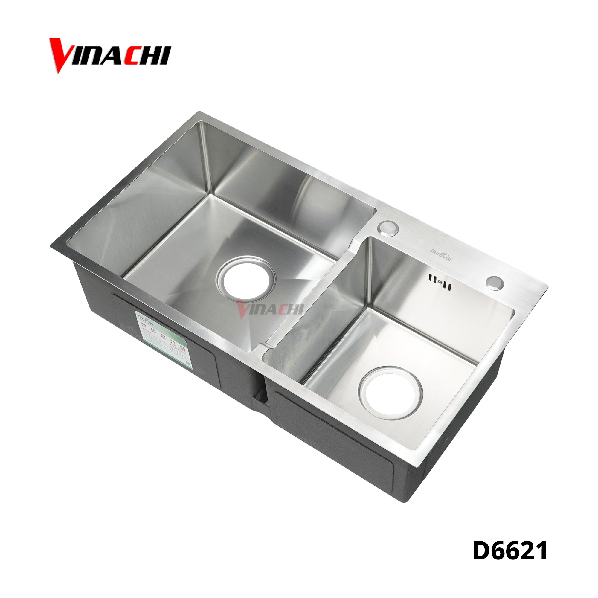 D6621 - Chậu rửa 2 hố inox 304 Duraval D6621.jpg