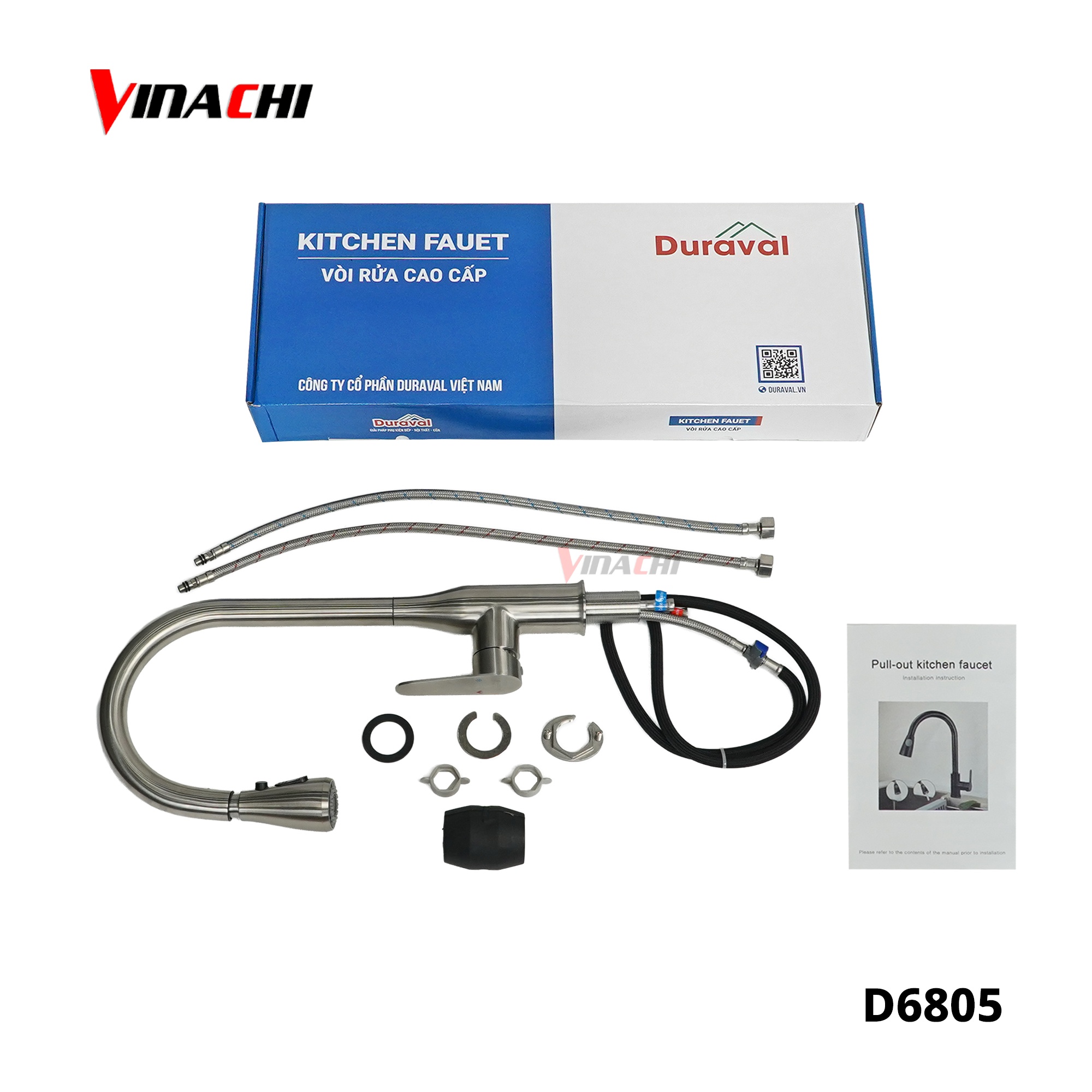 D6805 - Vòi rửa bát Inox 304 nóng lạnh Duraval D6805.jpg