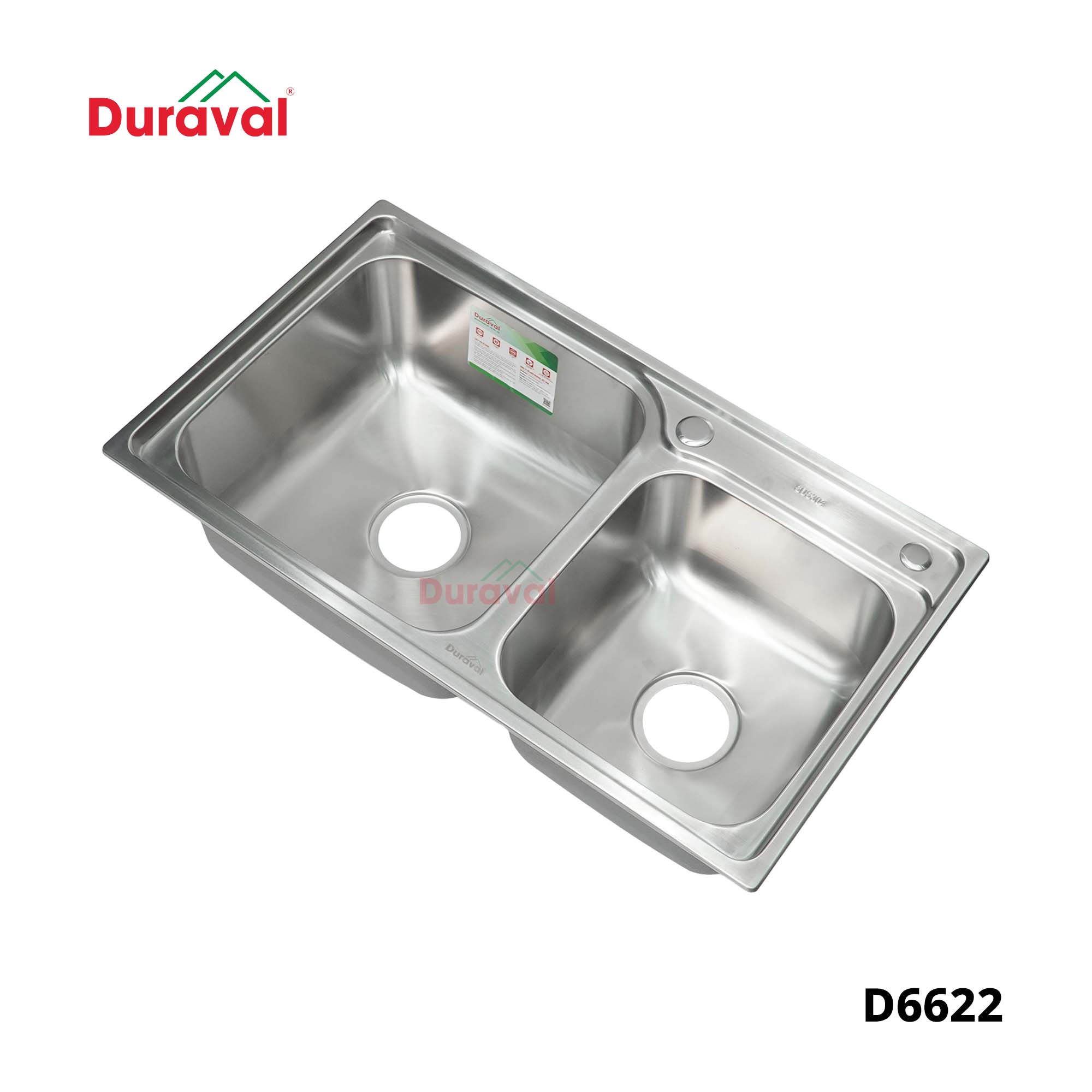 D6622 - Chậu rửa 2 hố inox 304 Duraval D6622-1.jpg