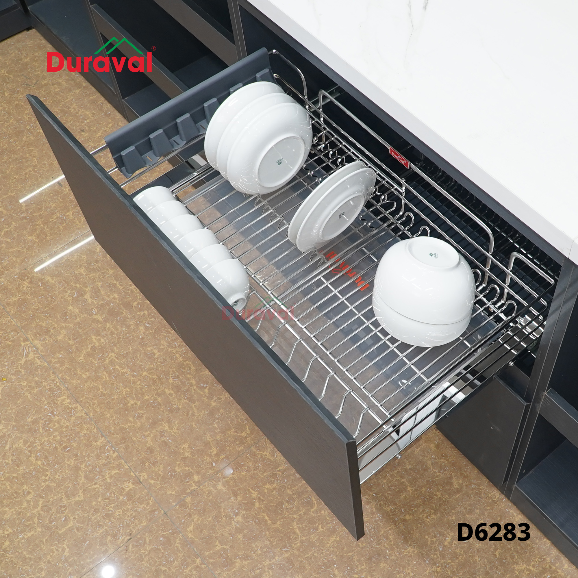 D6283 - Giá bát đĩa đa năng nan ovan inox 304 Duraval D6283.jpg