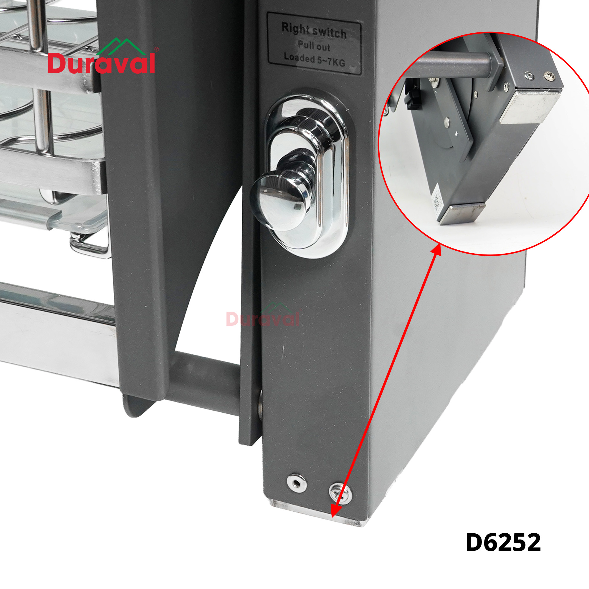 D6252 - Giá bát nâng hạ inox 304 ống đũa Duraval D6252.jpg