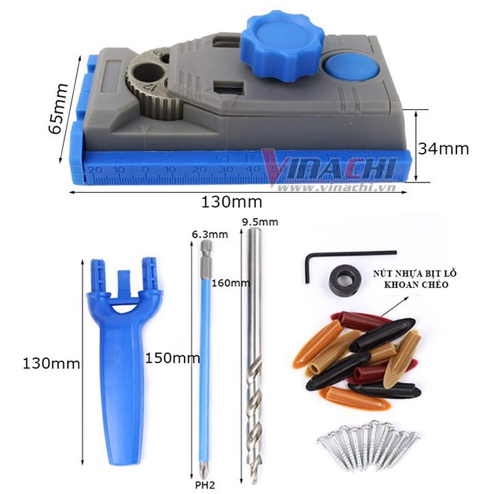 Bộ cữ khoan chéo - Khoan các lỗ tròn trên các bề mặt khác