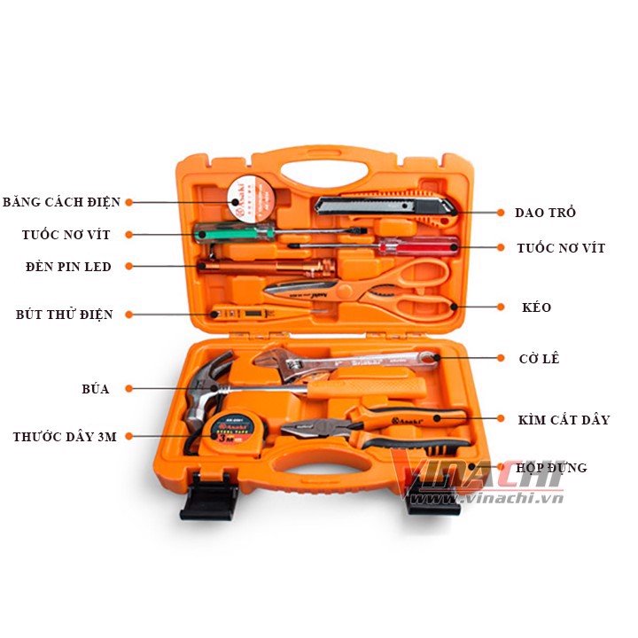 Bộ dụng cụ gia đình Asaki 12 chi tiết AK-9782