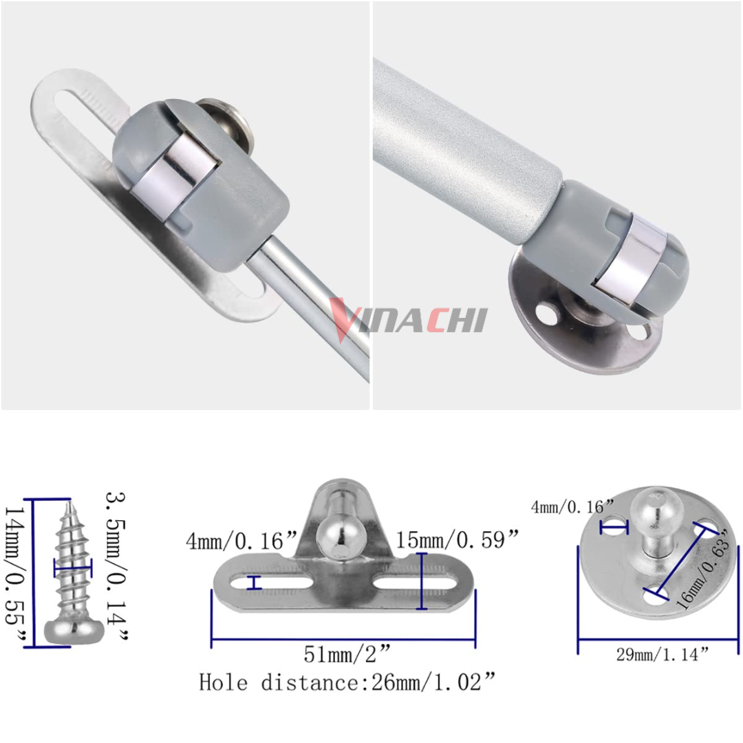 Ty hơi chống cửa - Nâng, đỡ, chống, giữ cánh tủ góc cố định