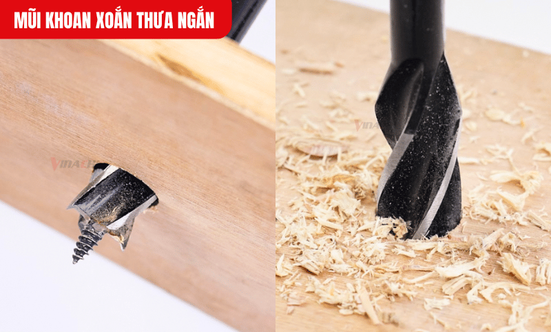 Thiết kế xoắn thưa tạo khoảng trống rộng, cho phép mùn khoan thoát ra dễ dàng