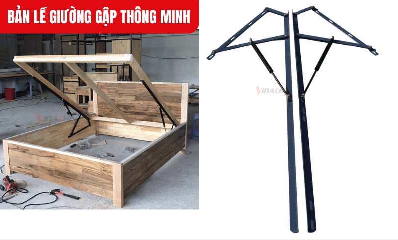 Khi lắp đặt bản lề cần đảm bảo không gian đủ rộng để giường có thể mở rộng và đóng lại một cách dễ dàng