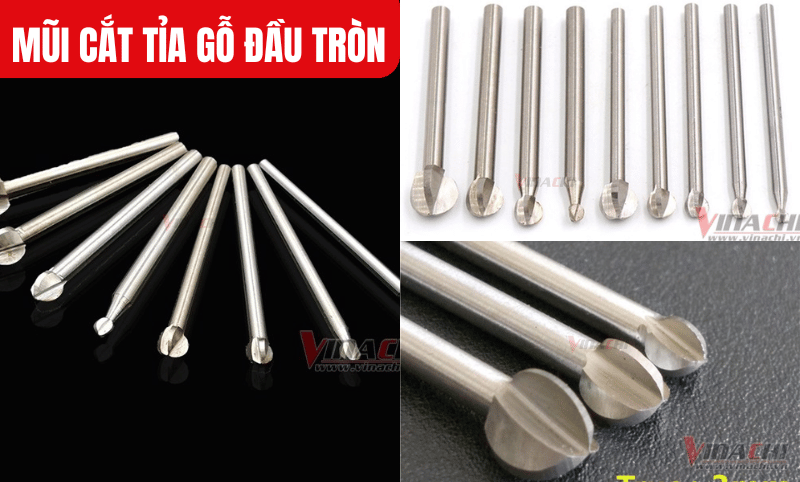 Mũi cắt tỉa gỗ đầu tròn sử dụng hợp kim thép đảm bảo độ bền cao