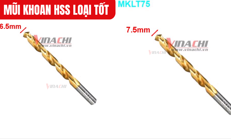 Mũi khoan HSS loại tốt mã 6.5mm và 7.5mm