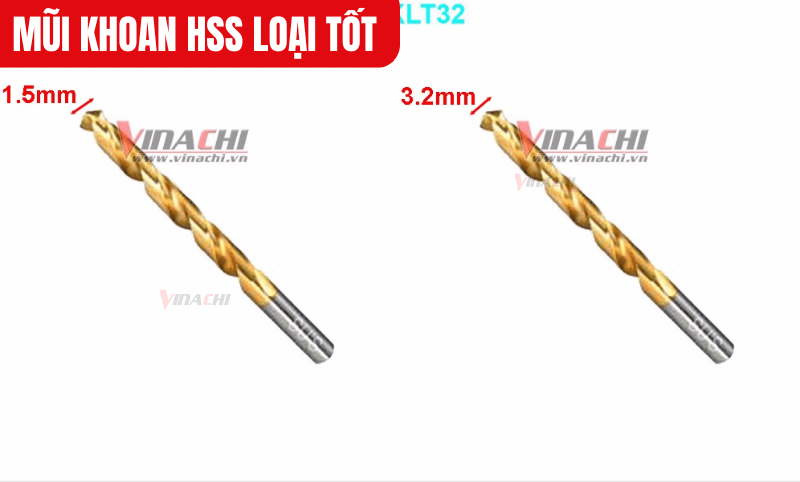 Mũi khoan HSS loại tốt mã 1.5mm và 3.2mm