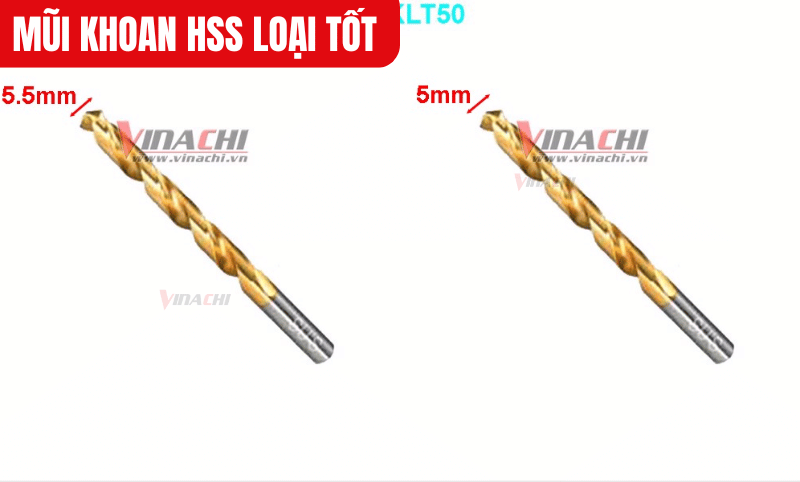 Mũi khoan HSS loại tốt mã 5.5mm và 5mm