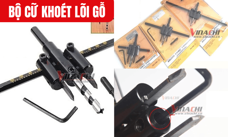 Bộ cữ khoét lõi gỗ có thể chịu được áp lực lớn khi khoan trên gỗ, thạch cao hoặc nhựa