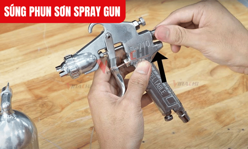Súng phun sơn Spray Gun được chế tạo từ hợp kim nhôm cao cấp trọng lượng nhẹ
