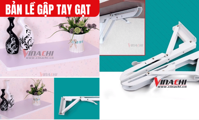 Bản lề gập tay gạt dùng cho các mặt bàn kích thước vừa và nhỏ lắp lên tường nhà để đồ dùng hoặc đồ trang trí