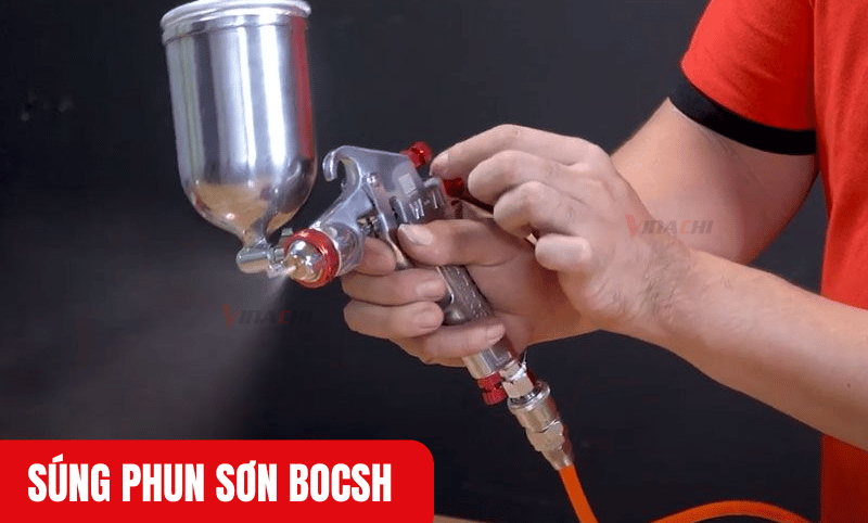 Súng phun sơn BOCSH tạo ra lớp sơn phủ mịn đều, thẩm mỹ hơn so với dùng cọ hoặc lăn sơn