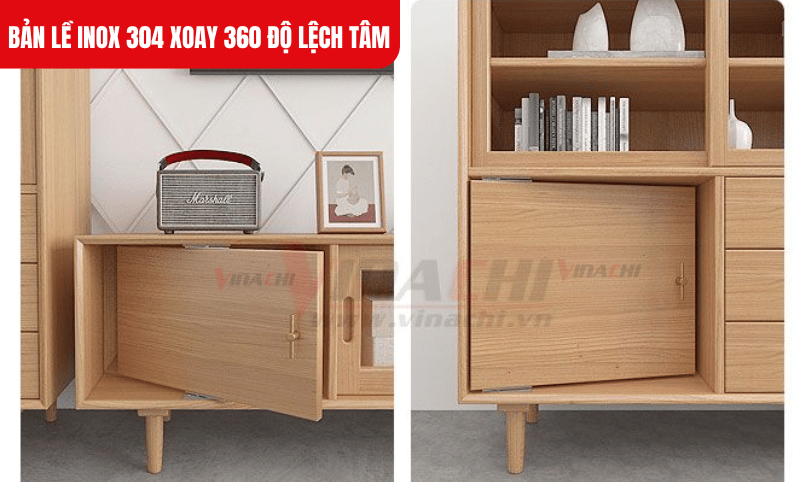 Bản lề với khả năng xoay 180 độ cho phép cánh cửa hoặc vật dụng gắn bản lề xoay tròn mở rộng hoàn toàn