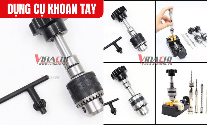 Dụng cụ khoan tay thiết kế hình trụ vừa vặn để người dùng cầm  nắm và tạo lực xoay khi khoan