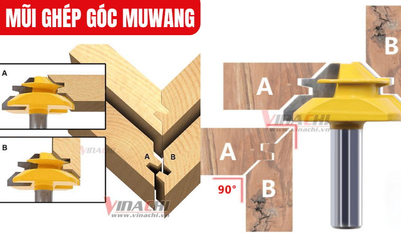 Mũi ghép góc Muwang tạo ra các khớp ghép góc 90 độ một cách chuẩn xác